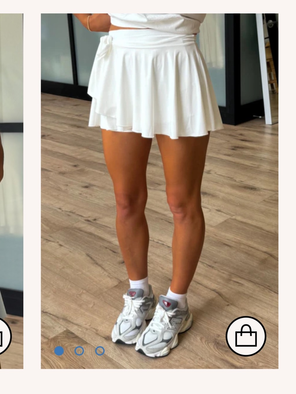 White Flared Tennis Skort with Tie Waist